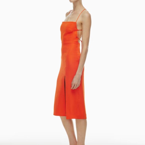 *NWT* Babaton | Success Matte Satin Midi Dress - Sz 6 / Hot Cheeky Red - Picture 4 of 12